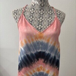 Young Fabulous & Broke Parachute Cami Tie-Dye Tank Top V-Neck, Size Small